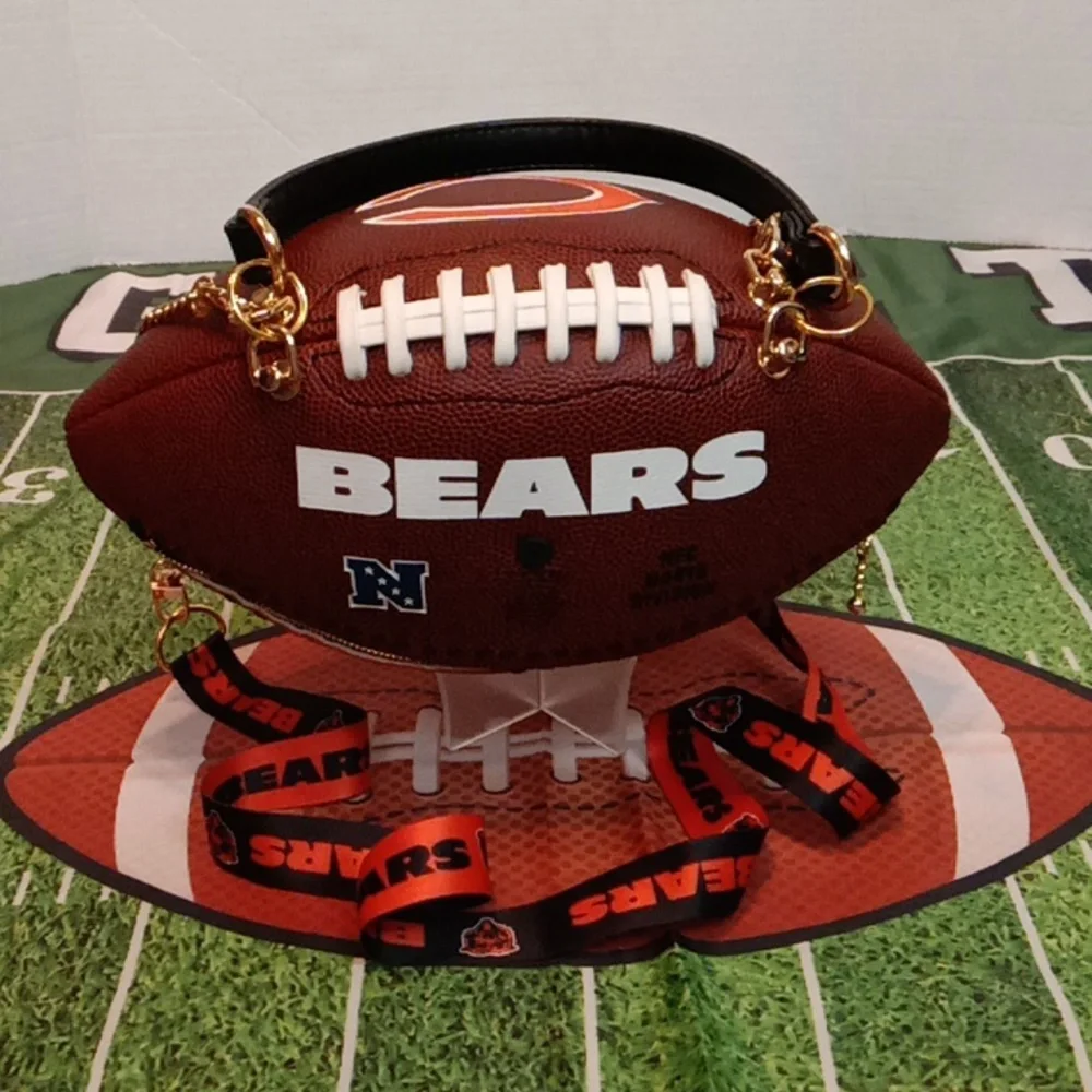 CHICAGO BEARS LIMITED EDITION HANDMADE Football Purse (GOOOOO BEARS) 🏈 - Picture 9 of 17